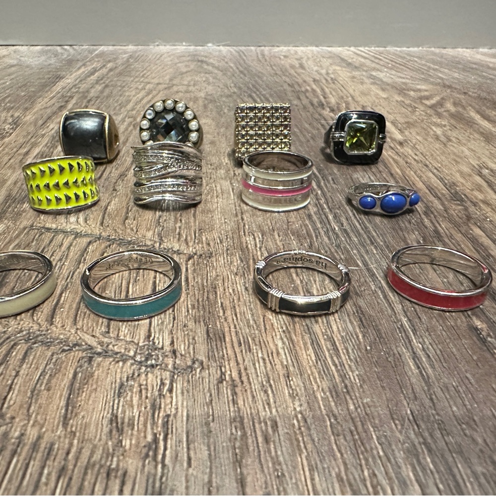 Lia Sophia Assorted Rings Collection - Silver, Gold, Blue, Green, Red
